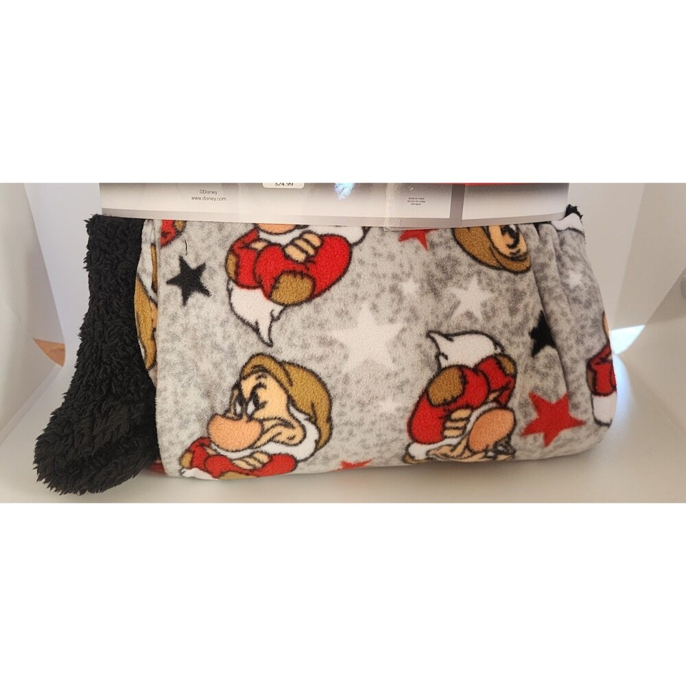 Disney Ladies Cozy Pajama Sleep 2pc Set Medium Grumpy Fleece Black Top Gray Pant - Picture 8 of 8